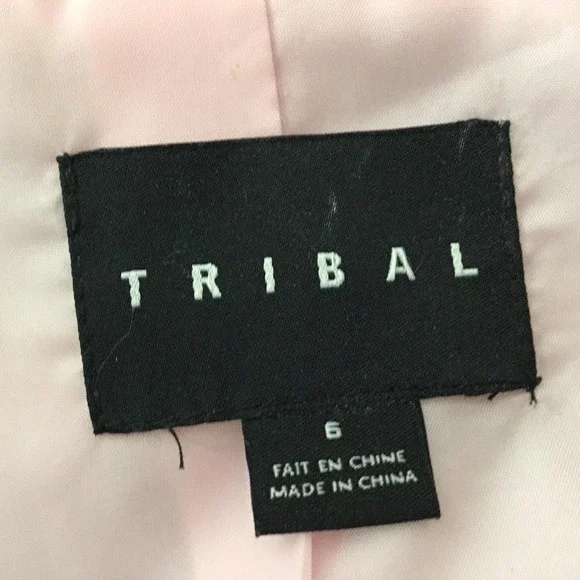 Tribal Jacket Womens 6 Pink Snap Front Roll Tab Sleeves Ruffle Pockets - Picture 10 of 13